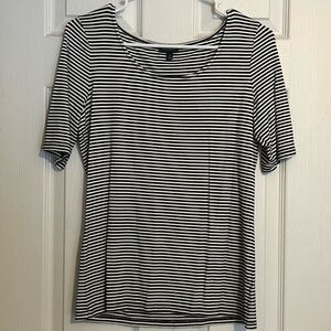 Talbots Classic Black and White Striped Tee